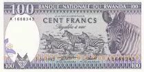 Ruanda 100 Francs - Zebras - 1982 - P.18