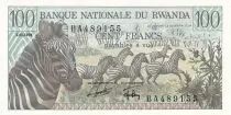 Ruanda 100 Francs - Zebras - Mountain - 1978 - P.12