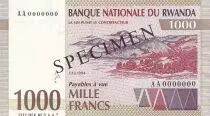 Ruanda 1000 Francs - Landscape - Buffalos - Specimen - 1994 - P.24s