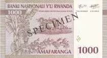 Ruanda 1000 Francs - Landscape - Buffalos - Specimen - 1994 - P.24s