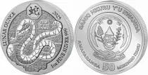 Ruanda 50 Amafaranga - Year of the Snake - Silver Oz 2025