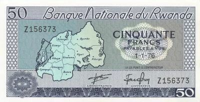 Ruanda 50 Francs - 01-01-1976 - Replacement - P.7