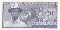 Ruanda 50 Francs - Map of Rwanda - Minors - 1976 - P.7c
