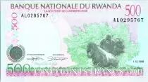 Ruanda 500 Francs -  Gorillas - Schoolchildren - 1998