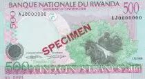 Ruanda 500 Francs - Gorilla - Children - Specimen - 1998 - P.26s