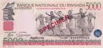 Ruanda 5000 Francs - Dance - Specimen - 1998 - P.28s