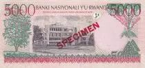 Ruanda 5000 Francs - Dance - Specimen - 1998 - P.28s