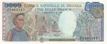 Ruanda 5000 Francs - Young woman - Landscape - 1988 - P.22