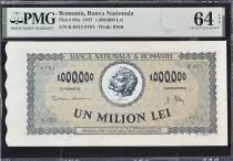 Rumania 1 000 000 Lei - Trajan and Decebal - 1947 - PMG 64 - P.60a
