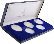 Russian Federation Set 5 Silver Coins XXII Moscow Olympic Games 1980 - 1978 - without certificate - scratched box