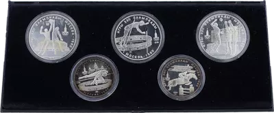 Russian Federation Set 5 Silver Coins XXII Moscow Olympic Games 1980 - 1978 - without certificate - broken box