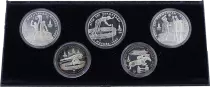 Russian Federation Set 5 Silver Coins XXII Moscow Olympic Games 1980 - 1978 - without certificate - broken box