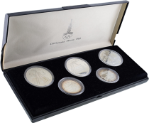 Russian Federation Set 5 Silver Coins XXII Moscow Olympic Games 1980 - 1978 - without certificate - broken box