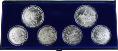 Russian Federation Set 6 Silver Coins XXII Moscow Olympic Games 1980 without certificate