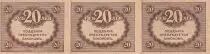 Russie 3 X 20 Roubles - 1917 - P.38
