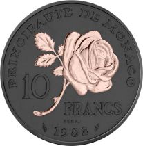RUTHÉNIUM & OR ROSE - 10 Francs ESSAI\  MONACO 1982 - Princesse Grace\ 