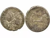 Rutilia Gens - Silver Denier - 77 BC Rome