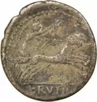 Rutilia Gens - Silver Denier - 77 BC Rome
