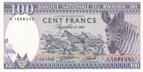 Rwanda 100 Francs - Zebras - 1982 - P.18