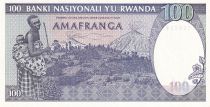 Rwanda 100 Francs - Zebras - 1982 - P.18