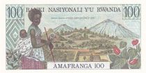 Rwanda 100 Francs - Zebras - Mountain - 1978 - P.12