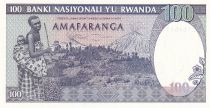 Rwanda 100 Francs - Zebras - Mountain - 1989 - P.19