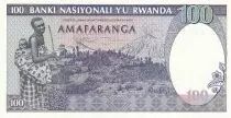 Rwanda 100 Francs - Zebras - Mountain - 1989 - P.19