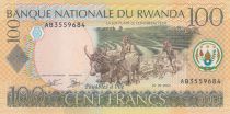 Rwanda 100 Francs Working at the field - 2003