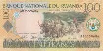 Rwanda 100 Francs Working at the field - 2003