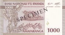 Rwanda 1000 Francs - Landscape - Buffalos - Specimen - 1994 - P.24s