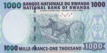 Rwanda 1000 Francs 2004 - Building, Monkey