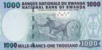 Rwanda 1000 Francs 2004 - Building, Monkey