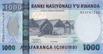 Rwanda 1000 Francs 2004 - Building, Monkey