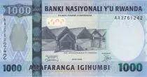 Rwanda 1000 Francs 2004 - Building, Monkey