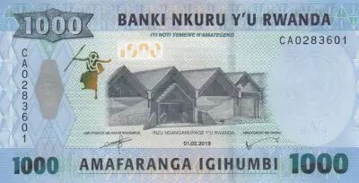 Rwanda 1000 Francs Usine - Singe Doggett - 2019