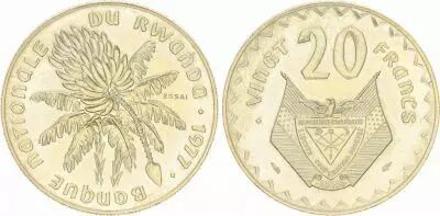 Rwanda 20 Francs Stalk of Bananas - Flags - 1977 - Essai