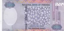 Rwanda 2000 Francs Satellite dish - Coffee - Serial HF - 2014