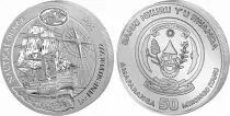 Rwanda 50 Amafaranga - HMS Victory - 1 once Argent 2025