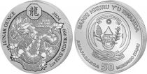 Rwanda 50 Amafaranga  Dragon Lunar - Silver Oz 2024