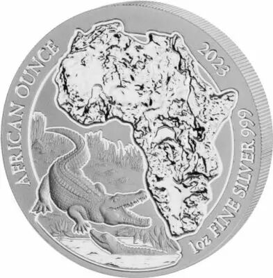 Rwanda 50 Francs - Ann�e du Crocodile du Nil 1 Once Argent 2023