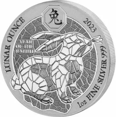 Rwanda 50 Francs - Ann�e du Lapin 1 Once Argent 2023