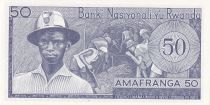 Rwanda 50 Francs - Carte du Rwanda - Mineurs - 1976 - P.7c