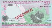 Rwanda 500 Francs - Gorilles - Enfants - Spécimen - 1998 - P.26s