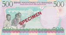 Rwanda 500 Francs - Gorilles - Enfants - Spécimen - 1998 - P.26s