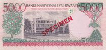 Rwanda 5000 Francs - Dance - Specimen - 1998 - P.28s
