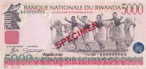 Rwanda 5000 Francs - Danse - Spécimen - 1998 - P.28s