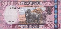 Rwanda 5000 Francs - Gorillas - 2009 - P.37
