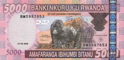 Rwanda 5000 Francs - Gorille - 2009 - P.37