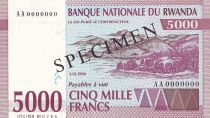 Rwanda 5000 Francs - Paysage - Lion - Spécimen - 1994 - P.25s