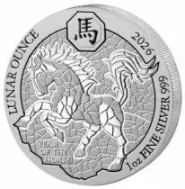 Rwanda Cheval Lunar - 1 Once 2026 - Argent